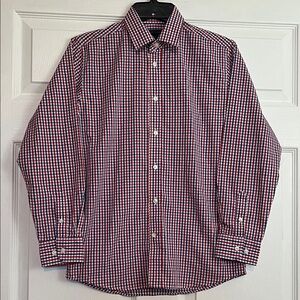 Tommy Hilfiger Boy's Red & Blue Gingham Dress Shirt (Size: 14 Boys)